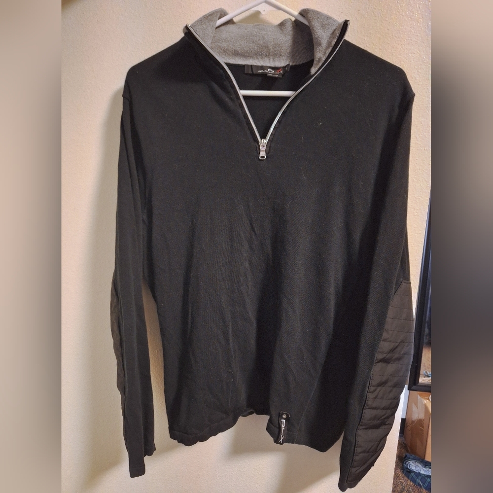 RLX Black Quarter-zip Collared Sweater L